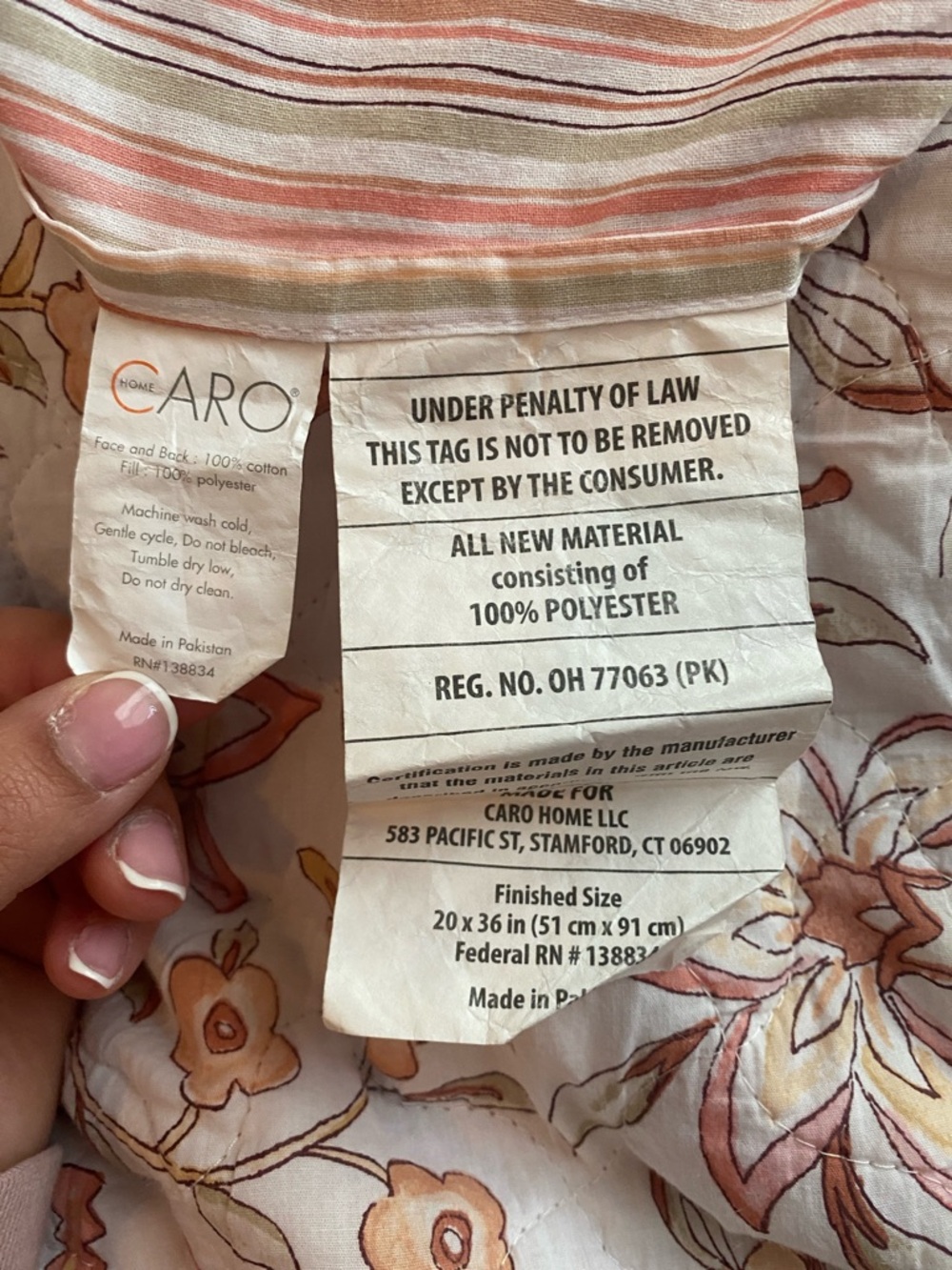KING Floral Quilt Set in Peach and Cream - Picture 2 of 2